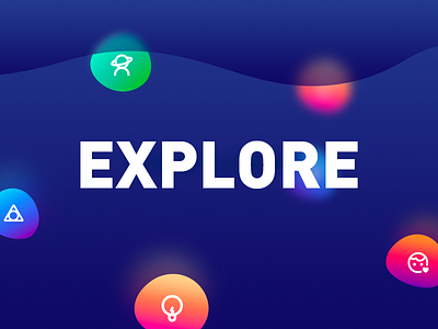 Explore bule deep design explore icon sea ui
