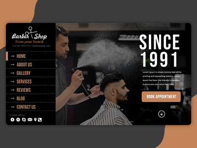 Barber shop website Design