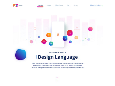 Design Language collateral design system homepage landing page marketing parallax uiux