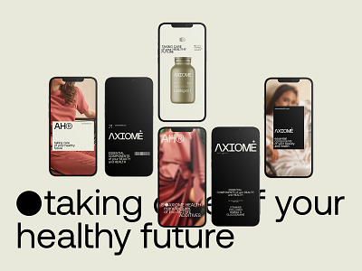 Axiome® branding design dietary supplements graphic design logo marketing packaging photo pills smm typography ui