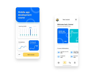 Course App app app design classy clean design graphic design illustration mobile mobile app mobile app design mobile design mobile ui ui