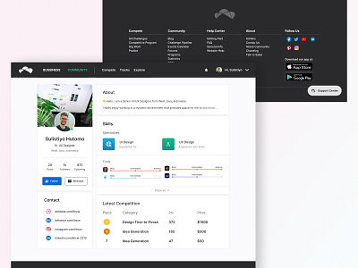 #UIChallenge - Topcoder Profile Page Redesign clean ui figma minimalism preferences profile ui ui design web design