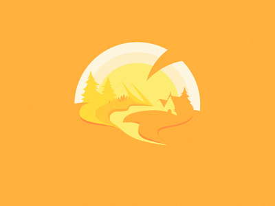 Countryside country day illustration logo sunny village