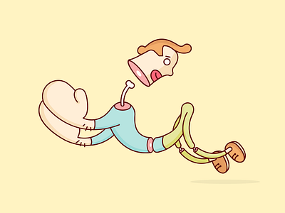 Long jump character dude geometry humor illustration jump