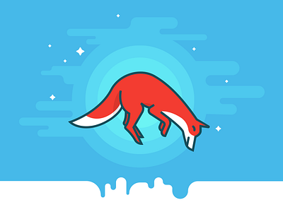 Jumping Fox fox illustration jumping snow