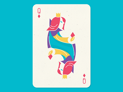 Queen Of Diamonds card club deck diamonds face game of playing queen vector