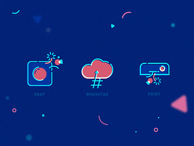 Icons cloud hashtag icons pattern print snap ui