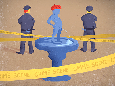 Crime scene conceptual illustration editorial illustration police politics texture