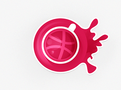 A cup of dribbble coffee cup dribbble morning new day sticker sun