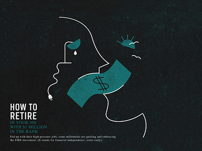 How To Retire artdirection conceptual editorial grunge illustration line art print