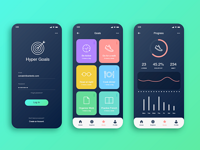 Hyper Goals animation app branding design design art designer illustration ui uiux ux ux design uxui vector web