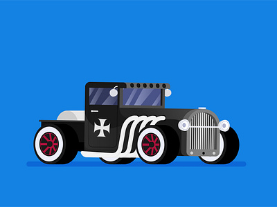 Vector flat hot rod