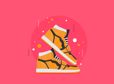 Sneakers design flat illustration man sneakers vector