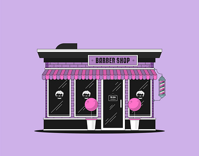 Barbershop barber barbershop flat illustration vector