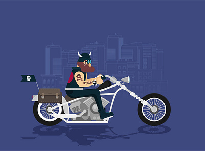 Biker biker bikers flat illustration vector