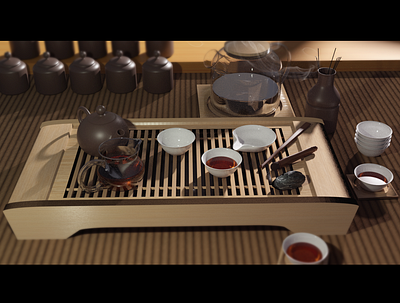 Tea ceremony 3d blender ceremony china tea