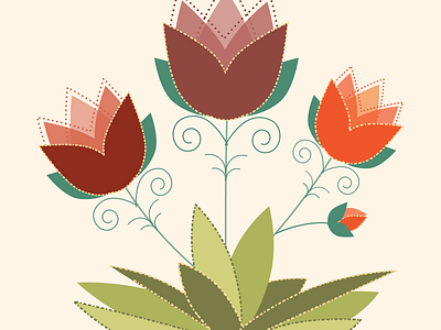 Floral Notecards floral illustration