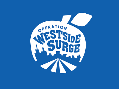 Westside Surge illustration logo negative space typography