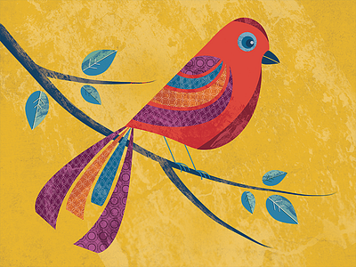 Summer Bird bird colorful illustration patterns texture