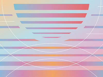 Rise geometric gradient illustration pastel sun