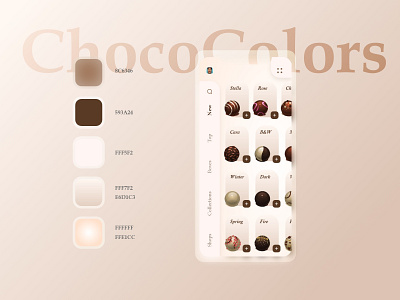 ChocoColors app application chocolate chocolates colors design gradient information ios ios app design iphone iphone11pro mobile mobile ui ui