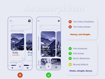 Neumorphism some rules for mobile app application icons ios iphone mobile mobile ui neumorphic neumorphism rules search tourism ui ui design uiux user experience userinterface ux uxdesign uxui