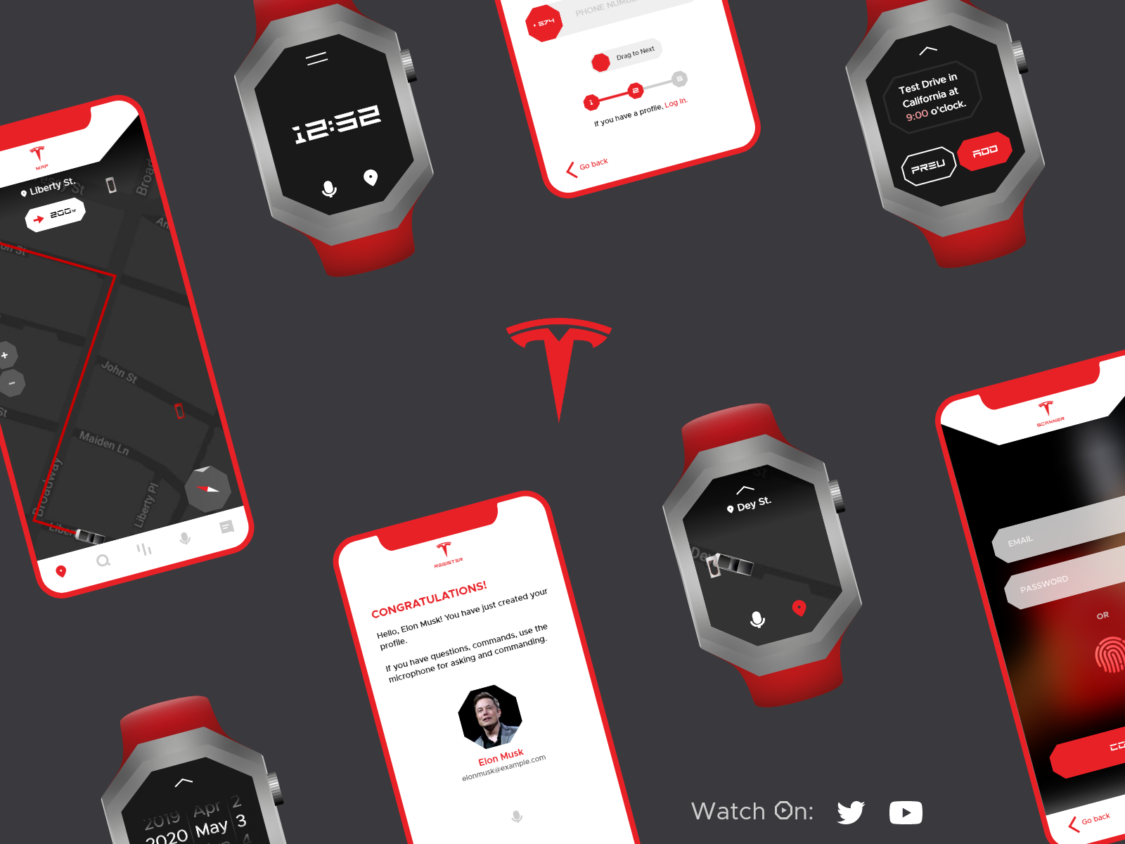 tesla app smartwatch