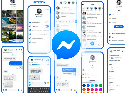 Messenger Redesign app button gradient icons ios13 iphone menu menubar message message app messages messenger mobile mobile ui redesign redesign concept redesigned search setting ui
