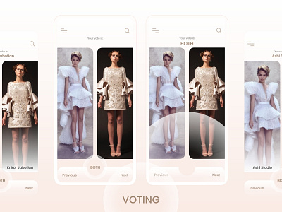 Voting cloth competition component designer fashion fashiondesigner gradient haute couture ios iphone iphone11pro list mobileapp vote votes vs