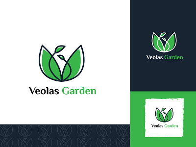 garden logo l leaf logo l green l letter v brand identity branding clean design garden green illustration letter v logo luxury design minimal modern logo plant tree unique