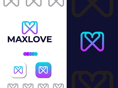 MAXLOVE LOGO DESIGN abstract abstract design abstract logo colorful design design logo designer flat fresh icon letter logo logodesign love modren logo simple vector