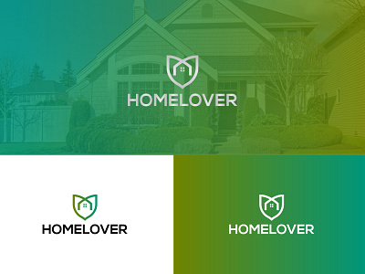 HOMELOVER Logo Design abstract logo agency logo colorful combination logo gredient greenhouse heart heart logo house logo icon with logo iconic logo illustrator lovehome lover modern logo real estate agent real estate logo real estate modern logo typography