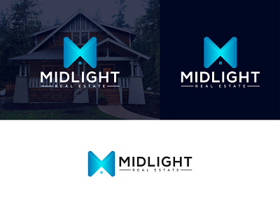 Midlight | REAL ESTATE LOGO abstract agency agency logo colorful combination logo company logo geometric gredient iconic logo illustrator lettermark logo design branding logo with text logodesign modern logo real estate agency realestate unique logo web logo