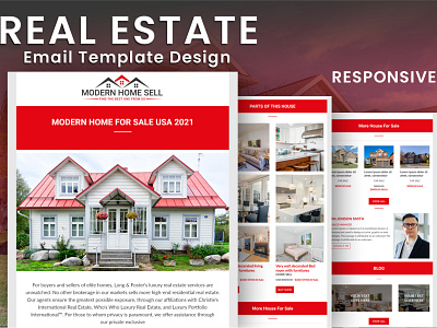 Real Estate MailChimp Email Template Design 3d animation branding design email email design email template graphic design gredient house for sale html icon logo mailchimp modern design motion graphics newsletter real estate newsletter real estate template ui