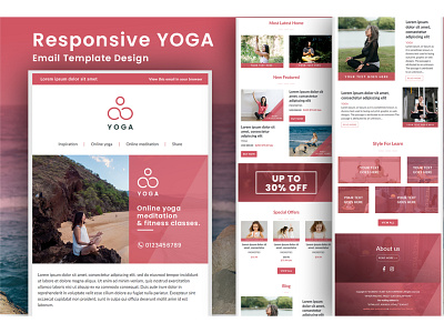 Responsive HTML Email Template Design 2021 app coaching design email template exercise flat html mailchimp minimal newsletter physical exercise responsive trend 2021 ui ux web web design yoga yoga logo