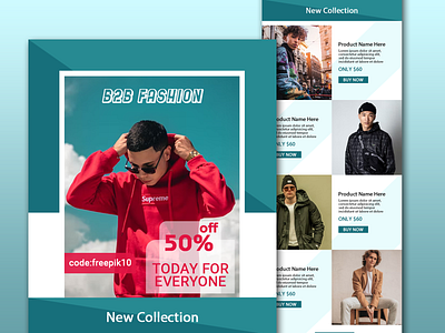 Photoshop Email Template Design for Man's Fashion Shop