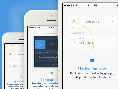 Tandem Onboarding app clean flat ios ios7 minimal mobile onboarding scheduling tutorial walkthrough