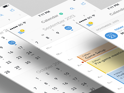 Mobile Calendar app calendar clean flat ios ios7 iphone minimal mobile schedule