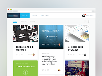Content feed section app clean content feed tiles ugc ui web website