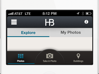 HB nav & tab bar UI clean icons ios iphone mobile photos tabs ui