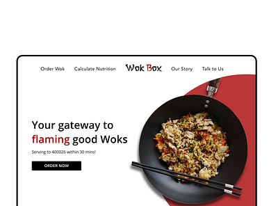 Wok Box Landing Page food landingpage minimalistic uiux web web design website website concept