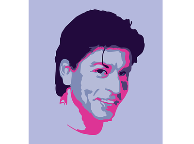 Shahrukh Khan art bollywood flat illustration illustration illustrator monochrome portrait portrait art