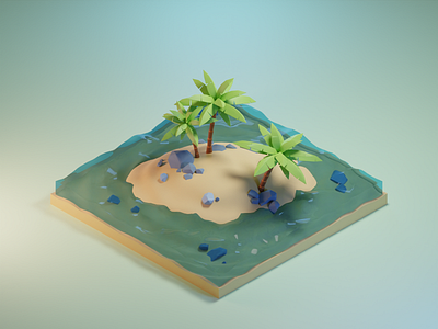 Islet 3d 3d art blender design graphicdesign illustrator vector