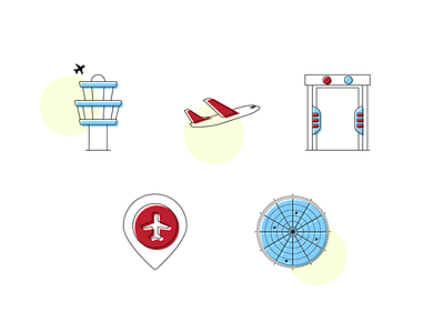 Airport Icons ai airport daily design dribbble eps graphicdesign icon icon set icons illustration illustrator vector