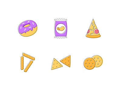 Snack Icons design graphicdesign icon icons illustration illustrator set of icon snack snackfood vector