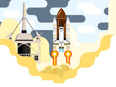 Space Shuttle animation branding daily design dribbble graphicdesign illustration illustrator motion graphics vector