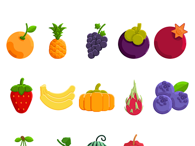 Fruit Pack - Icon Finder 2d graphic design graphicdesign icon iconfinder icons illustration illustrator