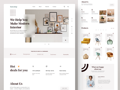 Furniture shop - Landing page for furniture website