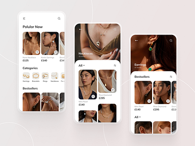 Shiny Jewelry Shop - Mobile app app design catalogue design figma jewerly mobile app popular now search ui