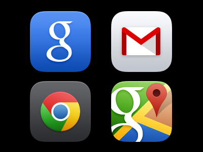 Google iOS 7 app icons (PSD) chrome gmail google icon maps now